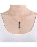 Rainbow Sapphire Line Pendant 18K White Gold (2ct tw) By:rainbowsapphirejewelers.com