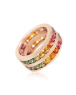 Rainbow Sapphire Double Row Eternity Ring 14K White Gold (11ct tw) By:rainbowsapphirejewelers.com