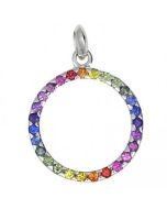 Rainbow Sapphire Eternity Pendant 14K White Gold (1.2ct tw) by RainbowSapphireJewelers.com