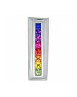 Rainbow Sapphire Line Pendant 14K White Gold (1.2ct tw) By:rainbowsapphirejewelers.com