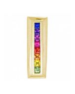 Rainbow Sapphire Line Pendant 14K Yellow Gold (1.2ct tw) By:rainbowsapphirejewelers.com