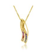 Rainbow Sapphire Slide Pendant 14K Yellow Gold (1/2ct tw) By:rainbowsapphirejewelers.com