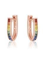 PINK HORSESHOE Earrings 14K 18K Rose Gold Princess Sapphire Unicorn Theme Work Jewelry Smart Casual Rainbow Jewelry