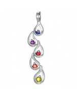 Rainbow Sapphire Journey Pendant 14K White Gold (1/2ct tw) By:rainbowsapphirejewelers.com