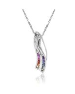Rainbow Sapphire Slide Pendant 18K White Gold (1/2ct tw) By:rainbowsapphirejewelers.com