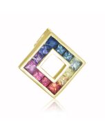 Rainbow Sapphire Small Square Pendant 18K Yellow Gold (3/4ct tw) By:rainbowsapphirejewelers.com