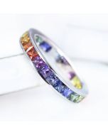 Rainbow Sapphire Eternity Ring 14K White Gold (3ct tw) By:rainbowsapphirejewelers.com