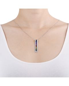 Rainbow Sapphire Line Pendant 18K White Gold (2ct tw) By:rainbowsapphirejewelers.com