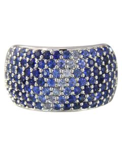 Graduating Blue Sapphire Ombre Ring 925 Sterling Silver Ring (4.5ct tw)