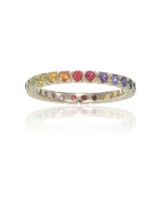Matching Best Friend Gifts Sapphire Ring Eternity Band 18K 14K Gold Promise Ring
