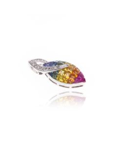 Rainbow Sapphire & Diamond Pendant 14K or 18K Gold (3.07ct tw)
