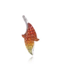 Sunset Sapphire & Diamond Pendant 18K Gold (5.55ct tw)