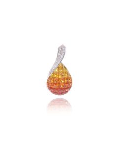 Sunset Sapphire & Diamond Pendant 18K Gold (3.13ct tw)