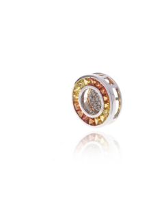 Sunset Sapphire & Diamond Circle Pendant 18K Gold (1.95ct tw)