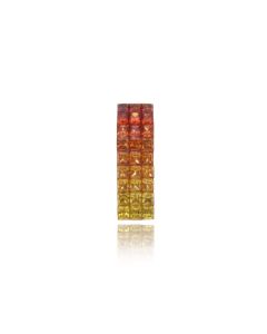 Sunset Sapphire Curved Rectangle Pendant 18K Gold (2.51ct tw) by Rainbowsapphirejewelers.com