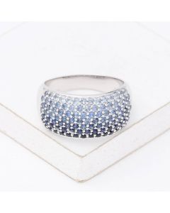 Blue Sapphire Ombre Ring 925 Sterling Silver