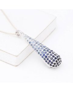 Blue Sapphire Ombre Pendant 925 Sterling Silver
