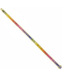 Rainbow Sapphire Tennis Bracelet 18K Yellow Gold (13ct tw)