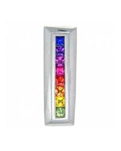 Rainbow Sapphire Line Pendant 14K White Gold (1.2ct tw) By:rainbowsapphirejewelers.com