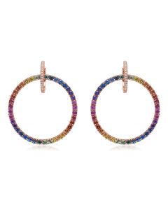 TRIBUTE to Her EVERYDAY VALENTINE's Diamond & Sapphire Earrings 14K 18K Pink Gold Romantic Gift for Dream Wife