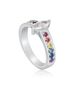 Fantasy Fandom Marquise Ring Couples Matching Anniversary Ring 14K 18K White Gold