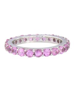 Pink Sapphire Eternity Ring 925 Sterling Silver  (5ct tw) By:rainbowsapphirejewelers.com