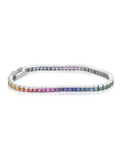 BEST FRIEND Forever Birthday Present Bracelet 10 Carats Rainbow Sapphire in Solid Silver Thoughtful Gift for BFF Surprise