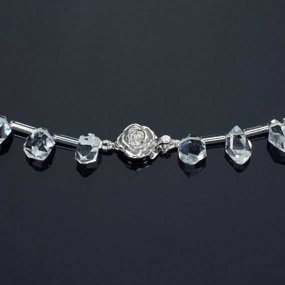 Herkimer Diamond Quartz Crystal Bracelet Length Selectable 6 8 Inches